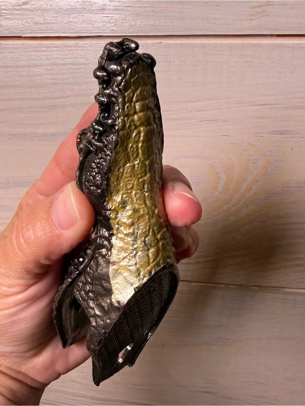Vintage Alligator Crocodile Desk Clip Office Man Cave Decor